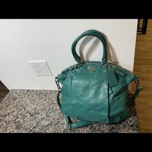 Green women coach hand bag